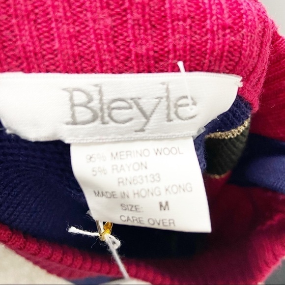 Bleyle sweater tunic dress wool Medium vintage crest long sleeve - Picture 7 of 8